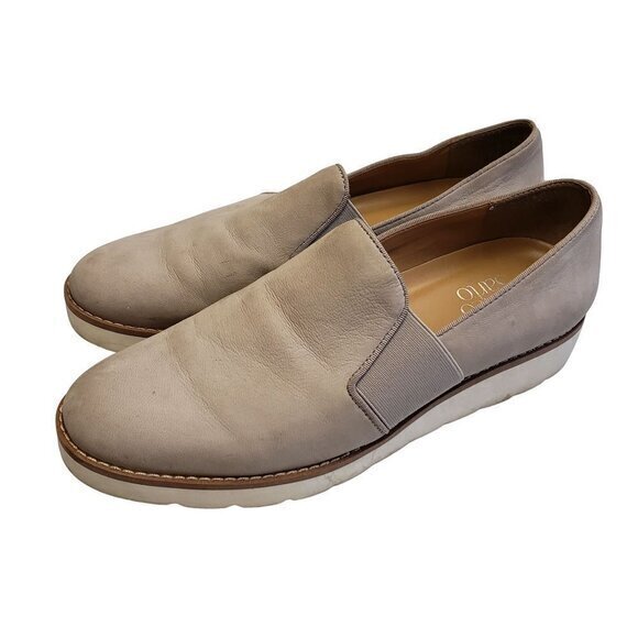 Franco Sarto Hailie 2 Womens Shoes Loafer Size 7.5 Tan Taupe Cream Pre-Owned - Picture 4 of 13